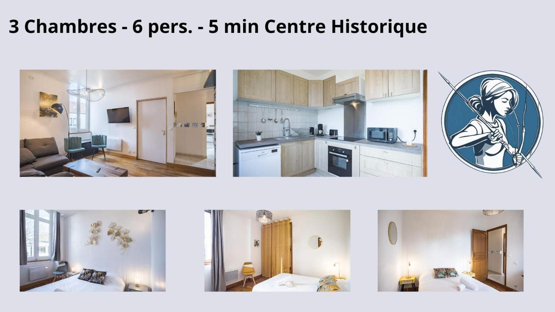 Le Logis De L'Arc - 5Min Hypercentre - Max 6 Personnes Apartment Troyes Exterior photo