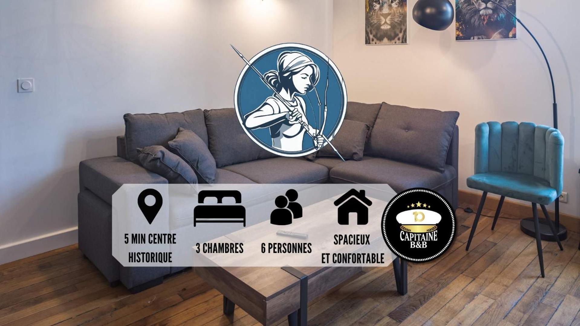 Le Logis De L'Arc - 5Min Hypercentre - Max 6 Personnes Apartment Troyes Exterior photo